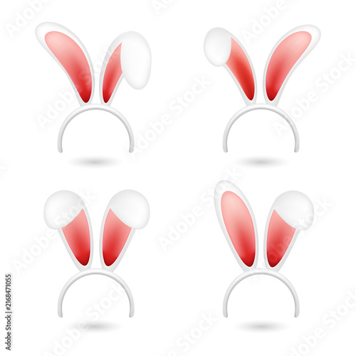 Foto Cute bunny ears headband for easter party decoration transparent background