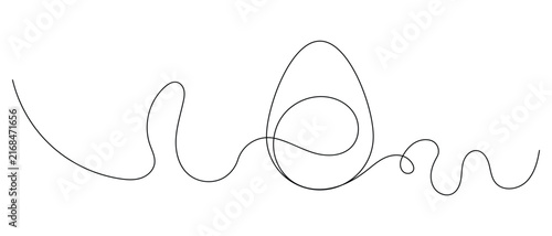 Easter egg line hand drawing on white background. Vector outline Easter Egg.