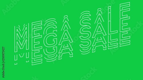 MEGA SALE Text Animation, Kinetic Typography Reveal, Green Screen, 4K