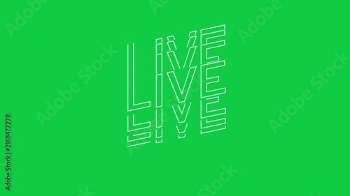 LIVE Text Animation, Live Broadcast Typography, Streaming Status Graphic, On Air Media Overlay, Real Time Video Graphic Green Screen ,4K