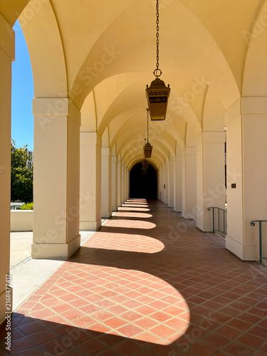 Arched Corridor at Pasadena City Hall, California