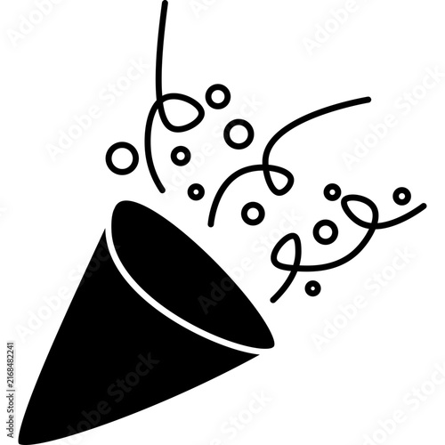 Black party hat with confetti