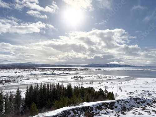 Sunny Day in Þingvellir National Park, Iceland