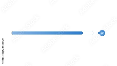 Minimalist waiting progress bar showing percentage loading animation, Modern digital interface design loading animation
