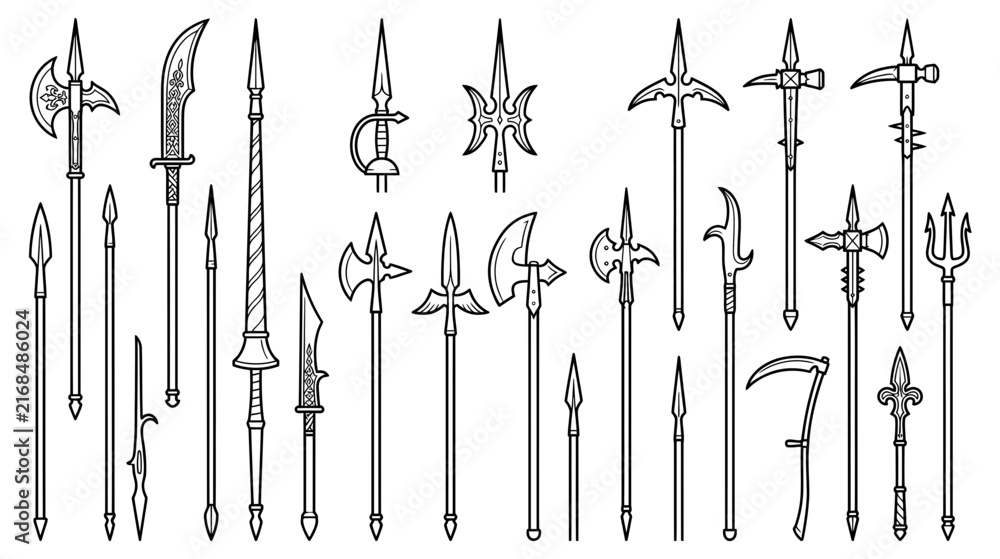 Naklejka premium Collection of Historical Medieval Weapons