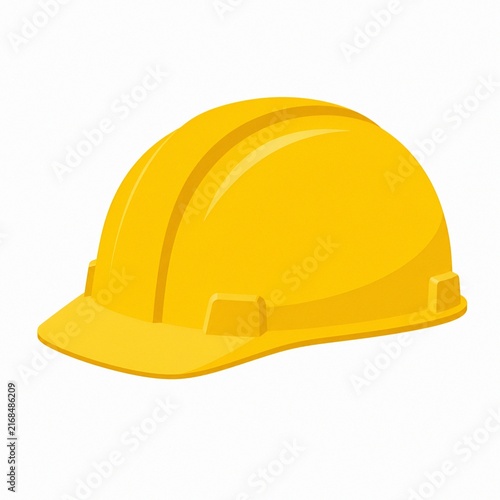 Yellow Construction Hard Hat Safety Helmet Isolated on White Background