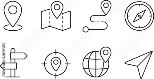 Pin icon set. Location icon vector. destination icon. map pin