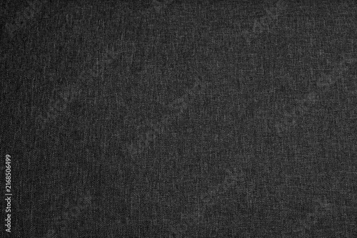 Cuadro en lienzo Close-up of dark grey fabric texture background, charcoal woven cloth material surface for design backdrop
