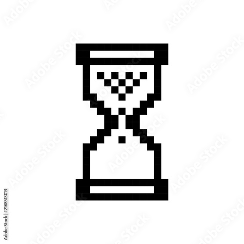Pixel Art Hourglass Sandglass Time Clock Icon