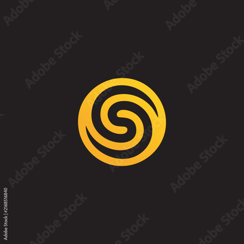 s letter logo, spiral monogram vector design.