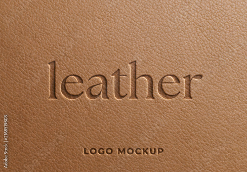 Leather Pressed Logo Mockup For Branding And Packaging Design