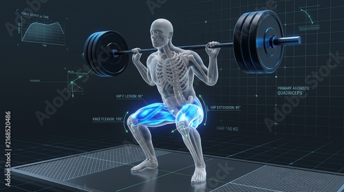 Biomechanical Analysis of Human Skeleton Performing Heavy Barbell Squat