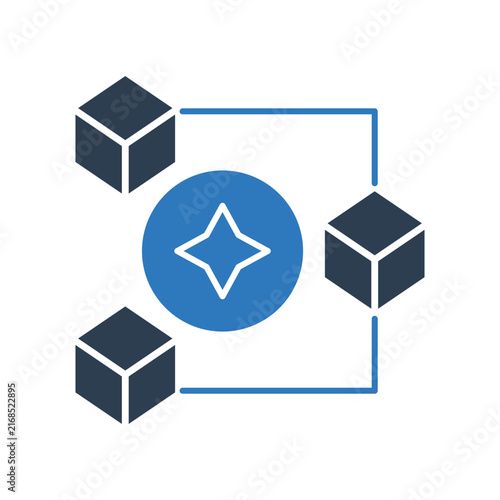 Crypto Currency Blockchain Icon - Network Icon