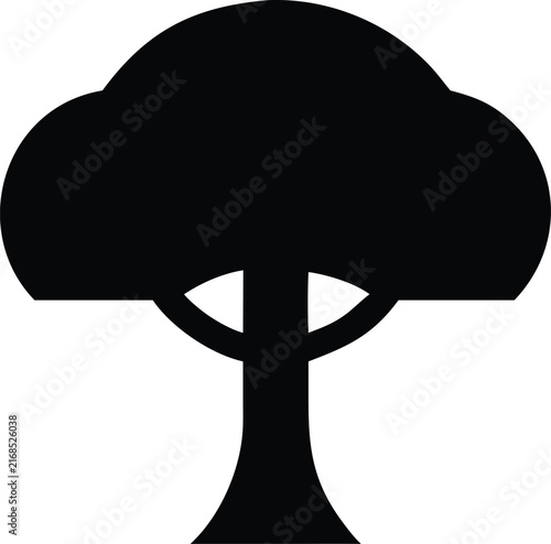 Black Tree Eco Symbol Silhouette