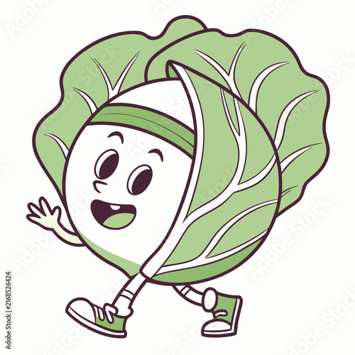 Cute Cabbage Mascot Character