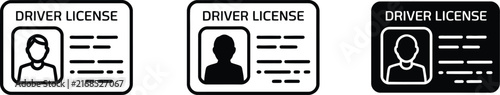 Foto Driver License Icon, ID card symbols, personal identification documents, identit