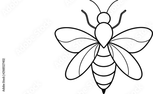 Minimalist Continuous Line Bee Drawing