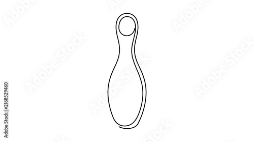 Canvas Print Continuous Line Drawing of a Bowling Pin Minimalist Illustration