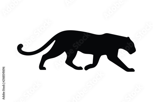 Black Panther Silhouette Walking illustration vector Art for Tattoo 