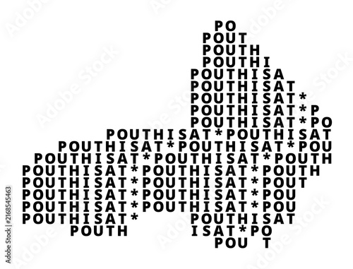 Canvas Print Symbol Map of the Province Pouthisat (Cambodia) showing the area with the name o