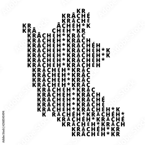 Canvas Print Symbol Map of the Province Kracheh (Cambodia) showing the area with the name of