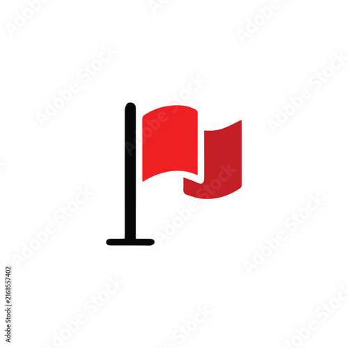 vector red flag icon illustration