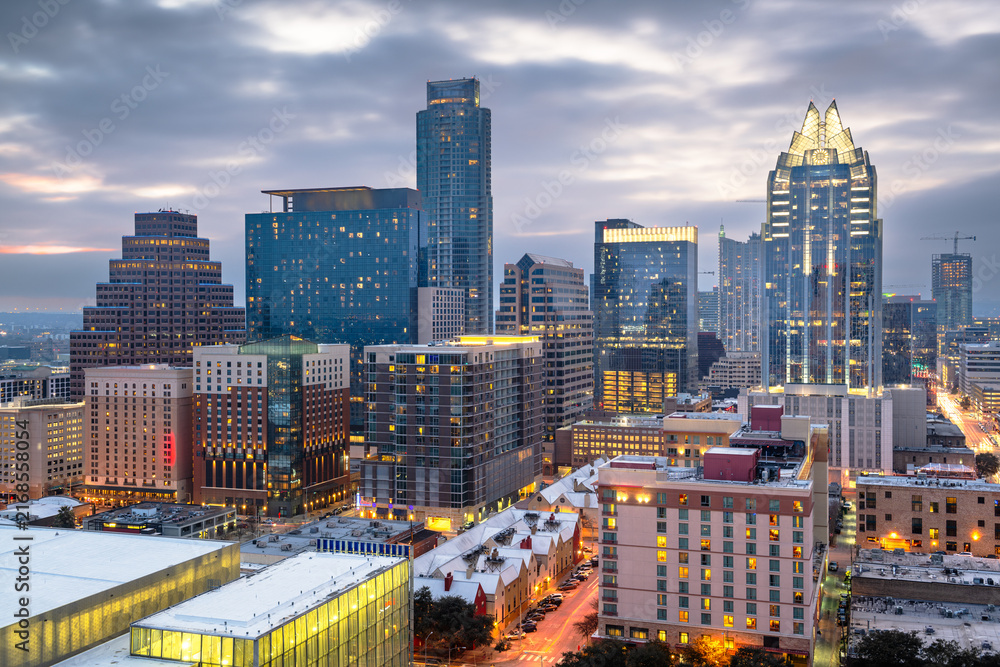 Naklejka premium Austin, Texas, USA Downtown Cityscape