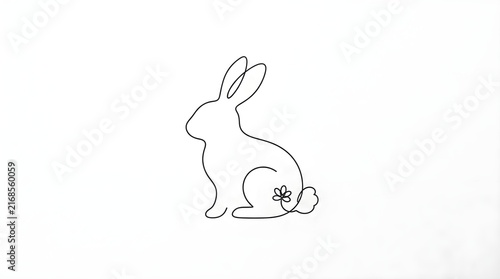 line bunny art illustration