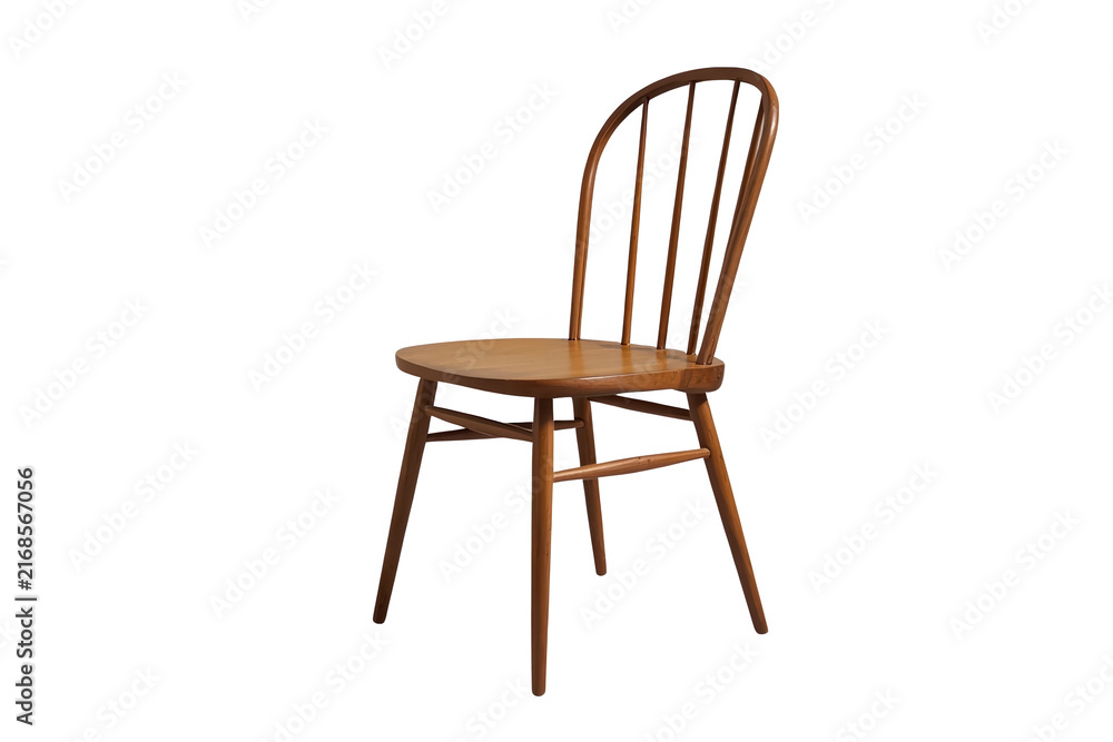 Fototapeta premium Warm brown wooden spindle back chair