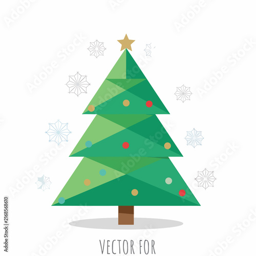 Festive Christmas tree with colorful ornaments and lights.