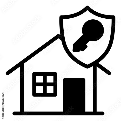 house insurance glyph icon vector illustration isolated on white background
