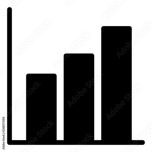 bar chart glyph icon vector illustration isolated on white background