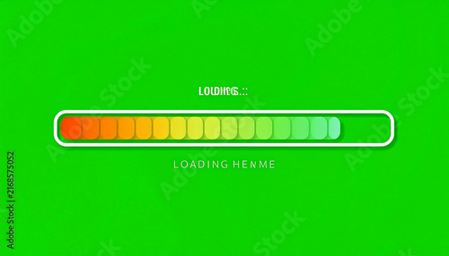 Vibrant Green Screen Background with Colorful Loading Bar and Progress Indicator Animation
