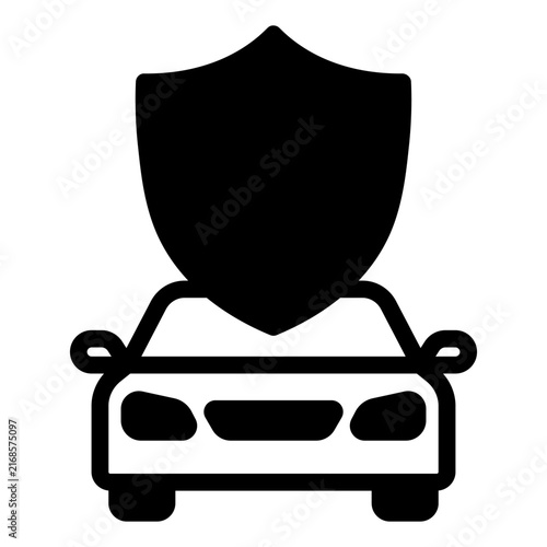 car insurance glyph icon vector illustration isolated on white background