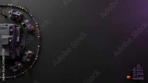 Abstract dark background featuring a metallic mechanical gear structure on the left side with copy space