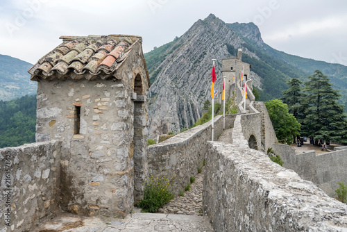 watchtower on rampart walkway, Citadelle, Sisteron, France
