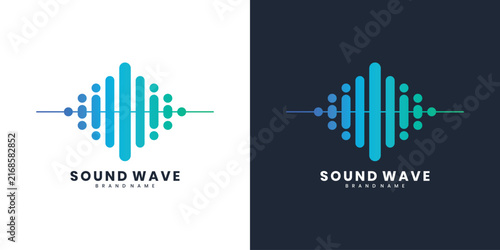 Abstract sound wave logo. Audio/sound icon design
