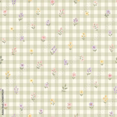 Seamless watercolor ginkgo leaf pattern in soft olive, moss, and sage on a warm cream background; a calming oversized botanical for interior and textile use.