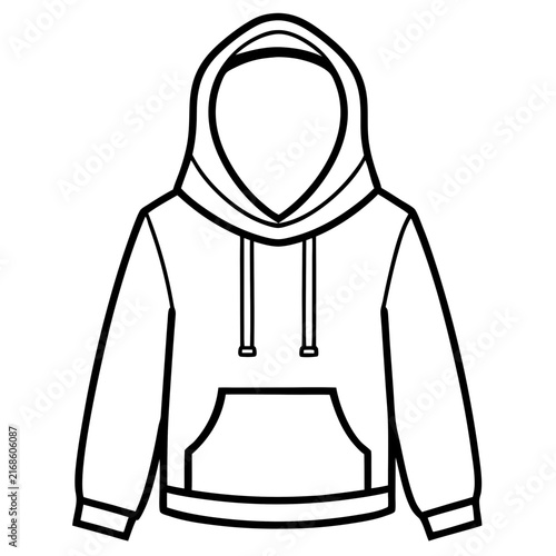Hoodie line art vector