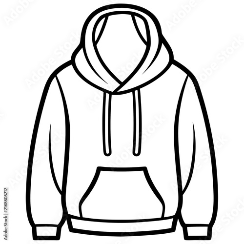 Hoodie line art vector