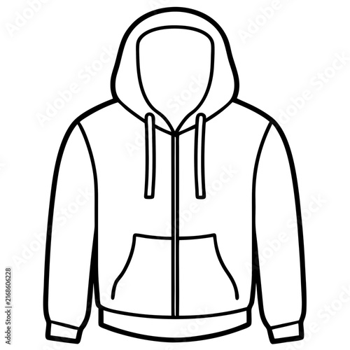 Hoodie line art vector