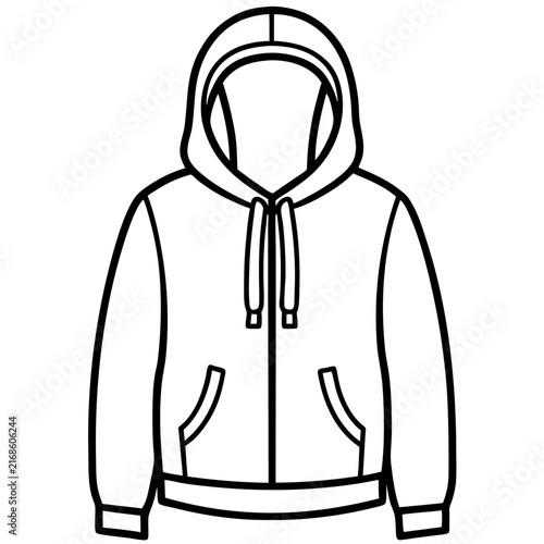 Hoodie line art vector