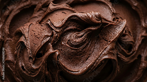Rich Chocolate Mousse Swirls - Close-up Macro Texture