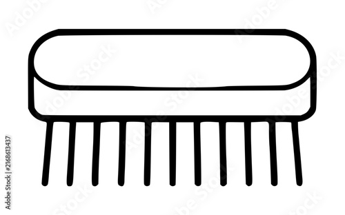 Bild auf Leinwand Minimalist vector icon of a nail brush for manicure and pedicure care