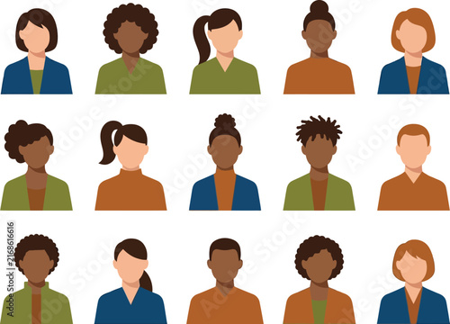 фотографія Set of diverse professional icons featuring people with transparent background