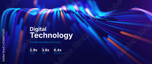 Abstract Digital Visualisation Background with Futuristic Data Particles. AI Analytics Research Presentation Background. Vector Illustration.
