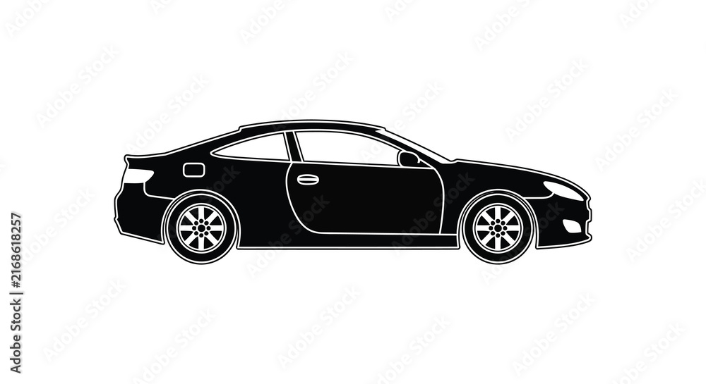 Obraz premium Car silhouette on white background vehicle automobile
