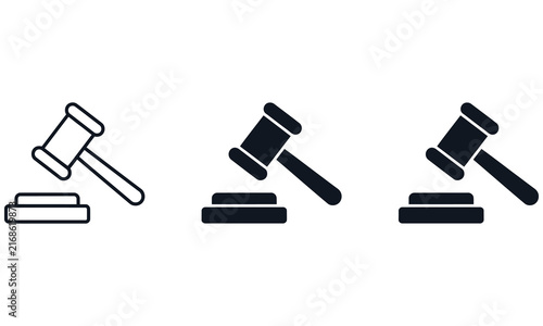 Canvastavla Judge Gavel Law Auction Hammer Legal Justice Court Authority Bidding Icon Set Ou