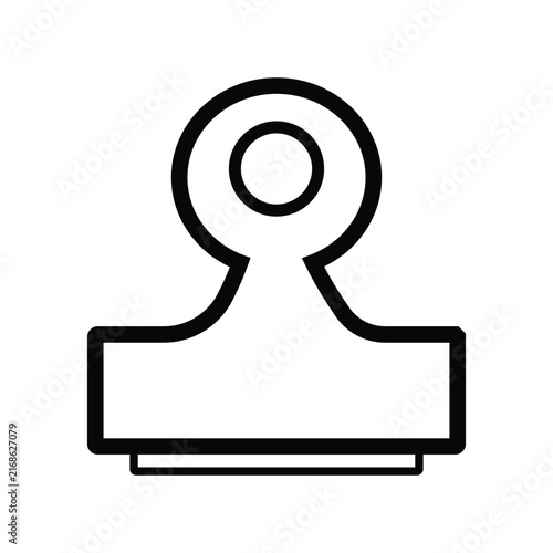 Rubber Stamp Vector Line Icon