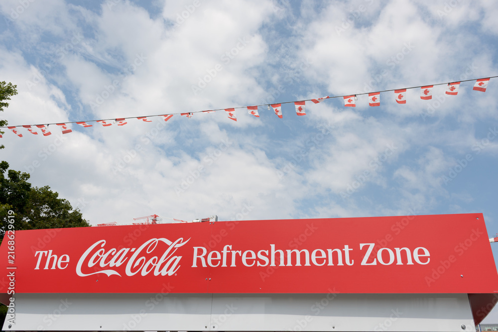 Obraz premium The Coca-Cola Refreshment Zone beverage vendor at Exhibition Place, Toronto (22 August 2026)